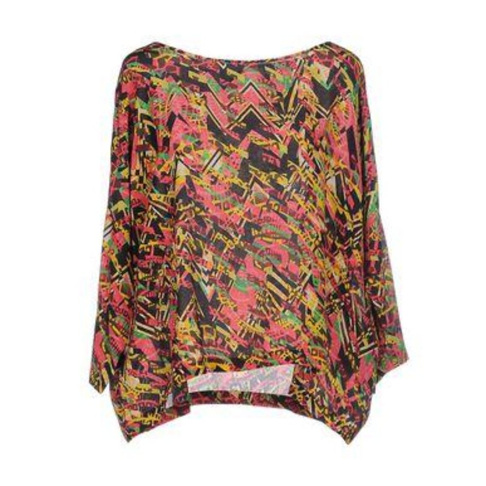 M Missoni NWT 100% Silk Crepe De Chine Loose Oversized Boxy Blouse S M